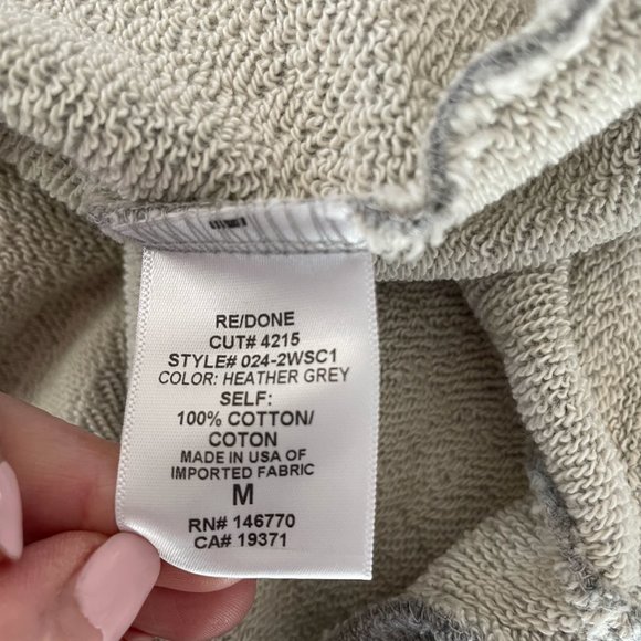 NWT  Size M RE/DONE 60s Raglan Hoodie Heather Grey - Picture 5 of 6